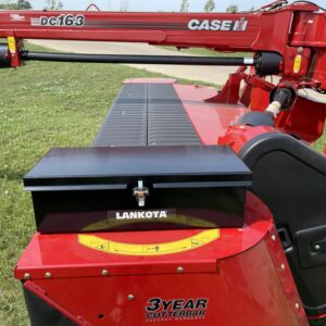 Black universal flat toolbox mount kit for agricultural equipment