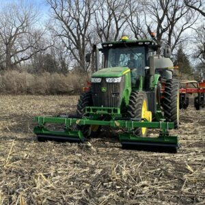 Stalk rollers installed on John Deere 7R tractor
