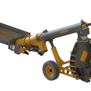 Lankota hammer mill corn cracker with remote sweep auger for efficient grain processing