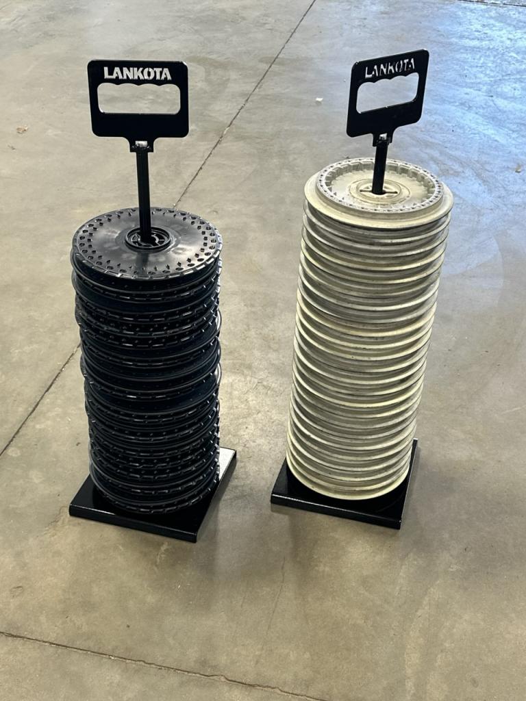 Seed disk organizer stand for planter components