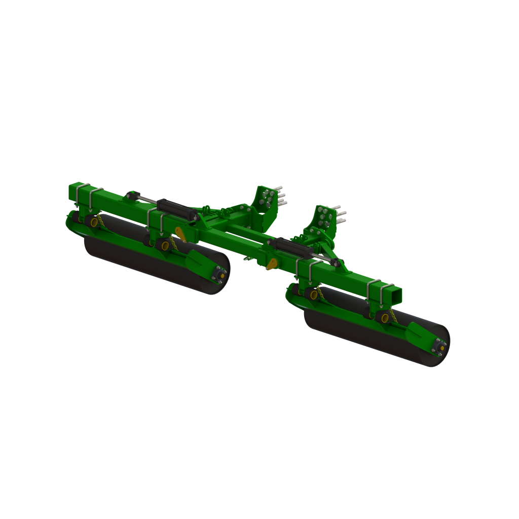 Detail of stalk roller showing crimping rollers for corn residue control